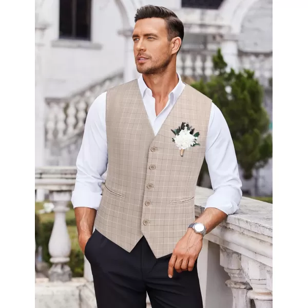 COOFANDY Men's Casual Dress Suit Vest Slim Fit Business Formal Waistcoat Vest