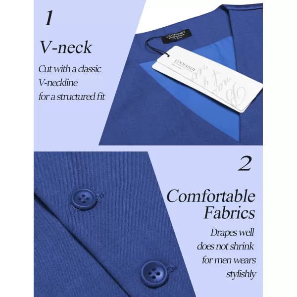COOFANDY Men's Casual Dress Suit Vest Slim Fit Business Formal Waistcoat Vest