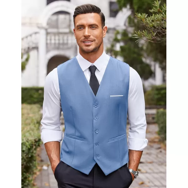 COOFANDY Men's Casual Dress Suit Vest Slim Fit Business Formal Waistcoat Vest