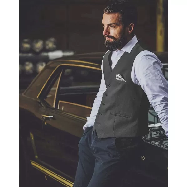 COOFANDY Men's Casual Dress Suit Vest Slim Fit Business Formal Waistcoat Vest