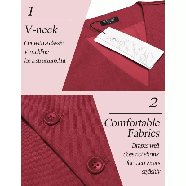 COOFANDY Men's Casual Dress Suit Vest Slim Fit Business Formal Waistcoat Vest