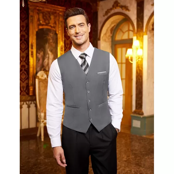 COOFANDY Men's Casual Dress Suit Vest Slim Fit Business Formal Waistcoat Vest