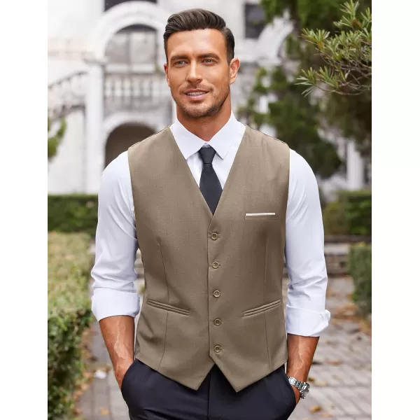 COOFANDY Men's Casual Dress Suit Vest Slim Fit Business Formal Waistcoat Vest