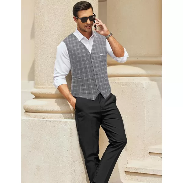 COOFANDY Men's Casual Dress Suit Vest Slim Fit Business Formal Waistcoat Vest