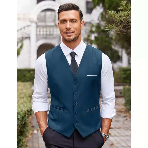 COOFANDY Men's Casual Dress Suit Vest Slim Fit Business Formal Waistcoat Vest