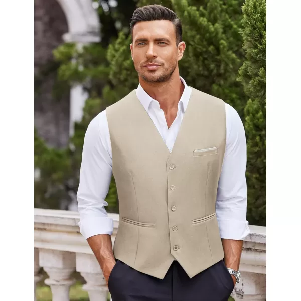 COOFANDY Men's Casual Dress Suit Vest Slim Fit Business Formal Waistcoat Vest