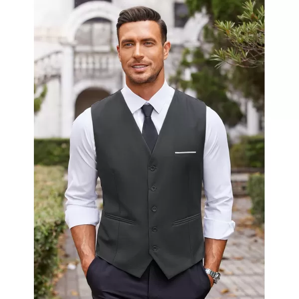 COOFANDY Men's Casual Dress Suit Vest Slim Fit Business Formal Waistcoat Vest