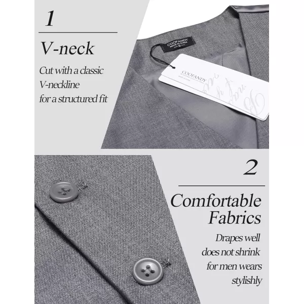 COOFANDY Men's Casual Dress Suit Vest Slim Fit Business Formal Waistcoat Vest