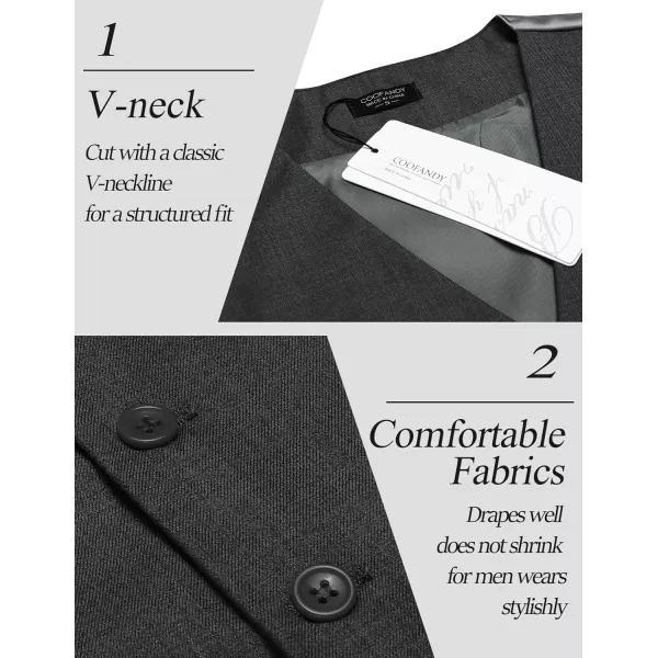COOFANDY Men's Casual Dress Suit Vest Slim Fit Business Formal Waistcoat Vest