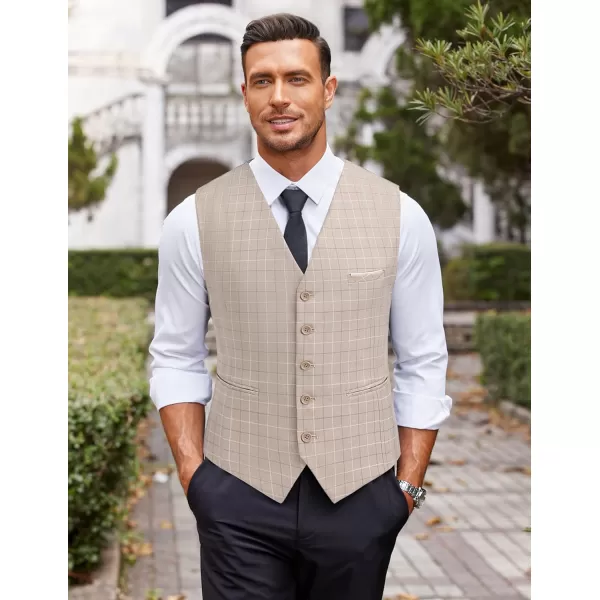 COOFANDY Men's Casual Dress Suit Vest Slim Fit Business Formal Waistcoat Vest