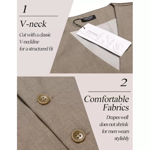 COOFANDY Men's Casual Dress Suit Vest Slim Fit Business Formal Waistcoat Vest