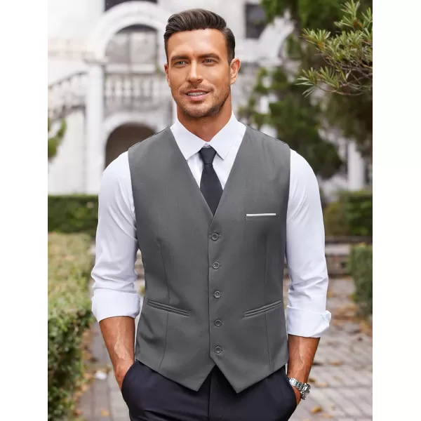 COOFANDY Men's Casual Dress Suit Vest Slim Fit Business Formal Waistcoat Vest