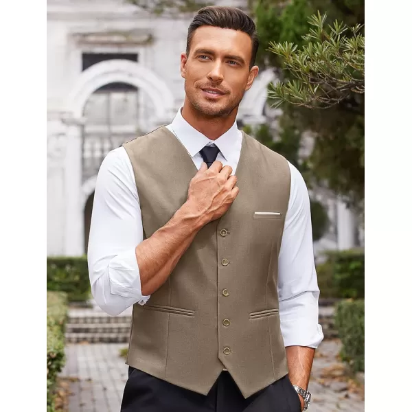 COOFANDY Men's Casual Dress Suit Vest Slim Fit Business Formal Waistcoat Vest