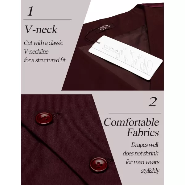 COOFANDY Men's Casual Dress Suit Vest Slim Fit Business Formal Waistcoat Vest