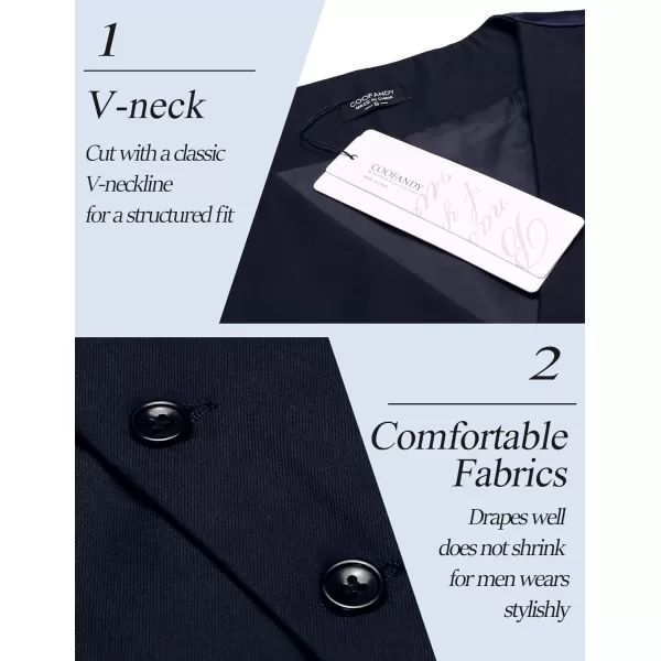 COOFANDY Men's Casual Dress Suit Vest Slim Fit Business Formal Waistcoat Vest