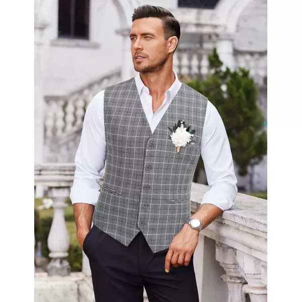 COOFANDY Men's Casual Dress Suit Vest Slim Fit Business Formal Waistcoat Vest