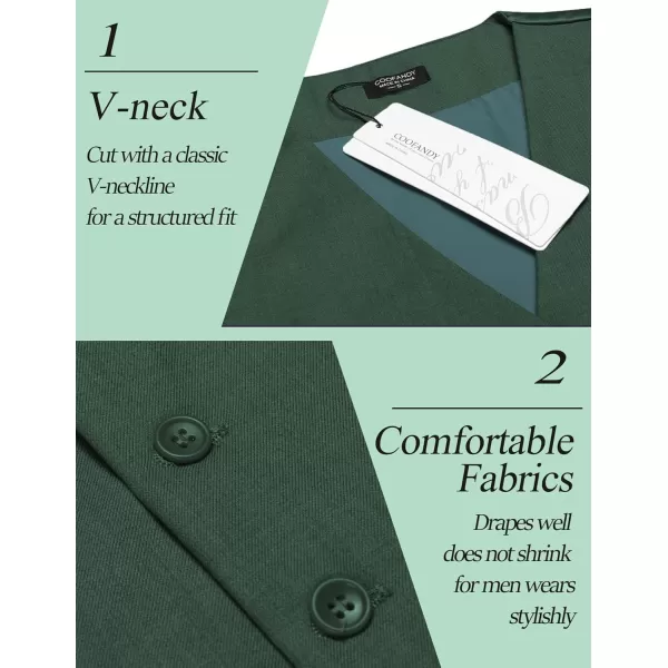 COOFANDY Men's Casual Dress Suit Vest Slim Fit Business Formal Waistcoat Vest