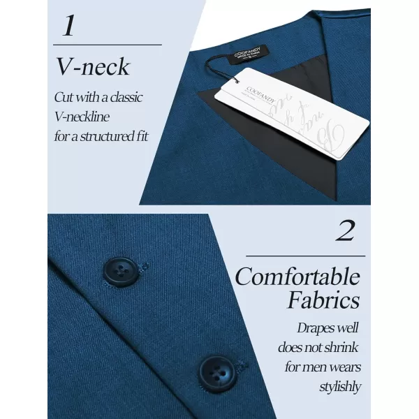 COOFANDY Men's Casual Dress Suit Vest Slim Fit Business Formal Waistcoat Vest