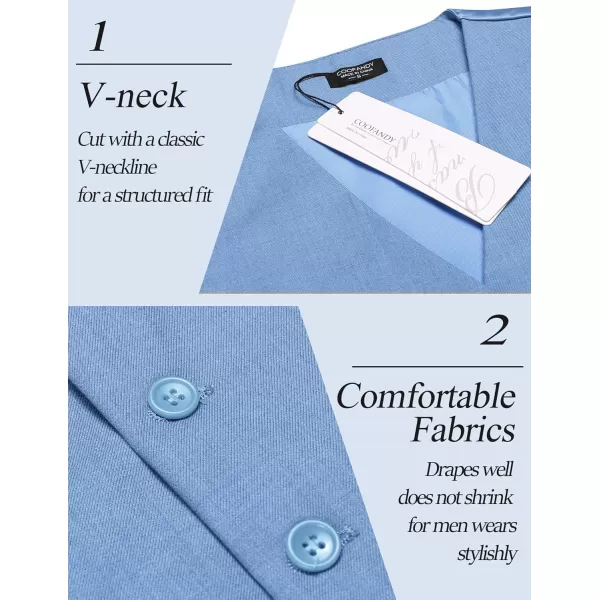 COOFANDY Men's Casual Dress Suit Vest Slim Fit Business Formal Waistcoat Vest