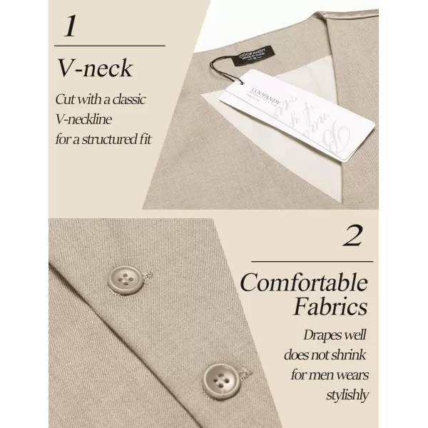 COOFANDY Men's Casual Dress Suit Vest Slim Fit Business Formal Waistcoat Vest