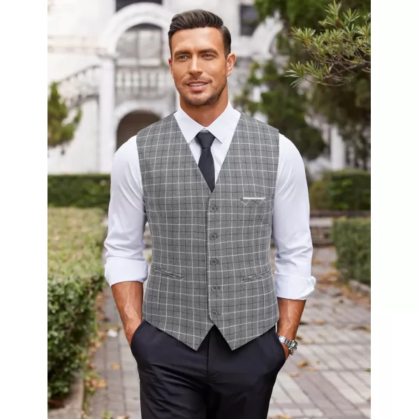 COOFANDY Men's Casual Dress Suit Vest Slim Fit Business Formal Waistcoat Vest