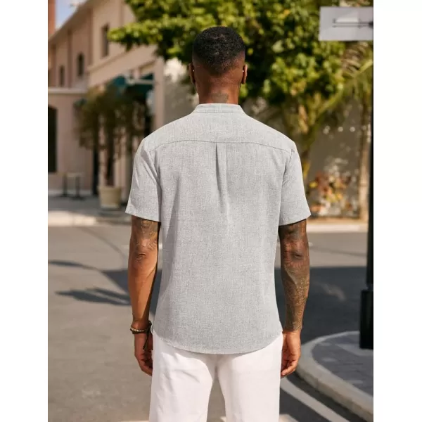 COOFANDY Men's Casual Henley Linen Shirt Summer Lightweight Beach Tee Shirts