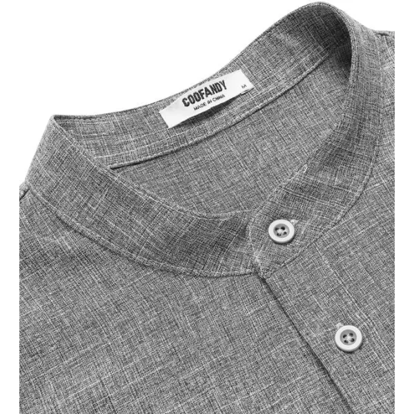 COOFANDY Men's Casual Henley Linen Shirt Summer Lightweight Beach Tee Shirts