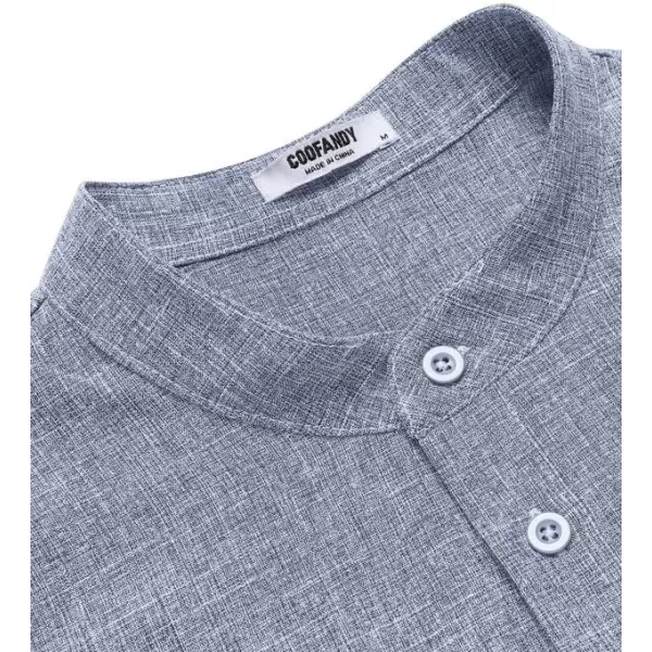 COOFANDY Men's Casual Henley Linen Shirt Summer Lightweight Beach Tee Shirts