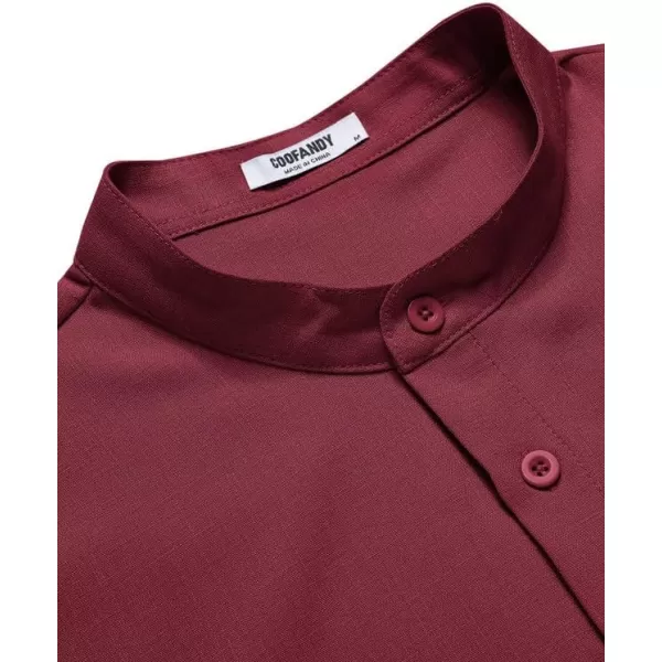 COOFANDY Men's Casual Henley Linen Shirt Summer Lightweight Beach Tee Shirts