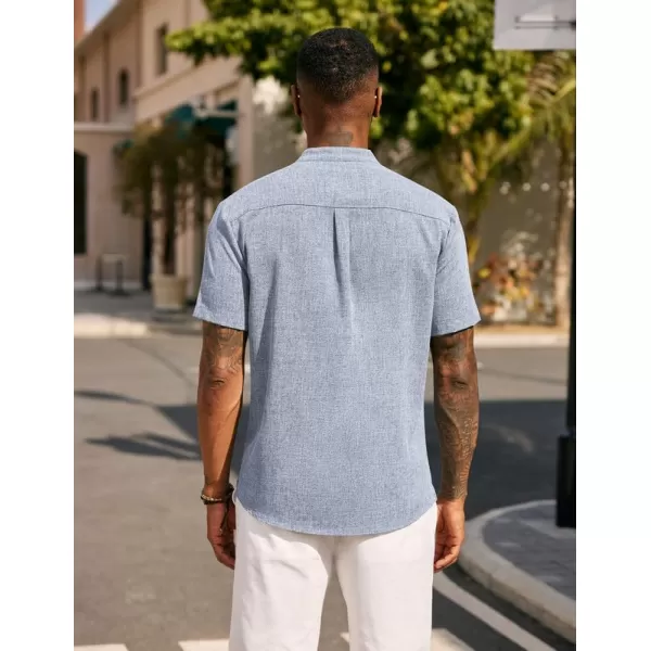 COOFANDY Men's Casual Henley Linen Shirt Summer Lightweight Beach Tee Shirts
