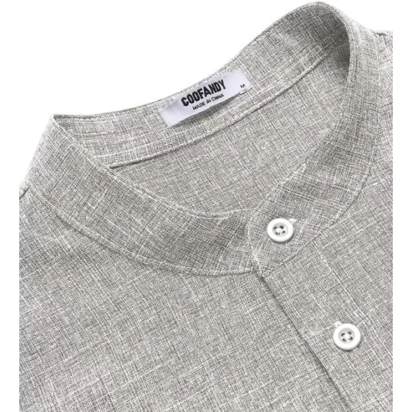 COOFANDY Men's Casual Henley Linen Shirt Summer Lightweight Beach Tee Shirts