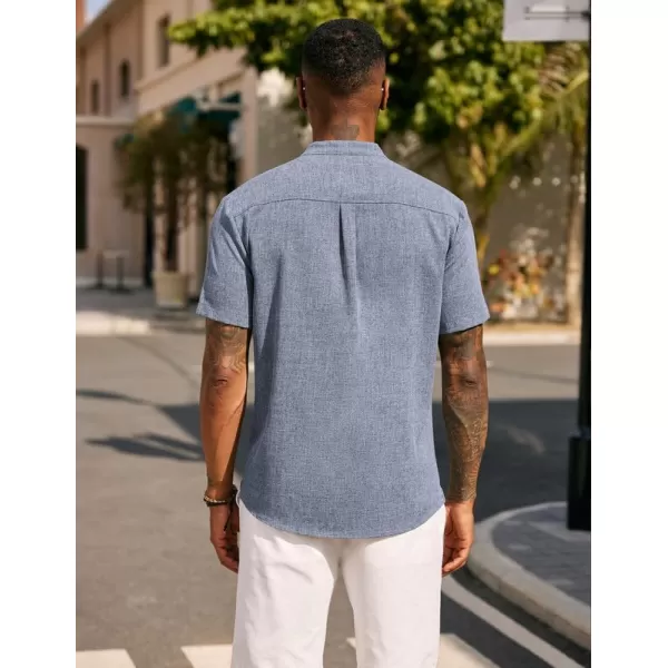 COOFANDY Men's Casual Henley Linen Shirt Summer Lightweight Beach Tee Shirts