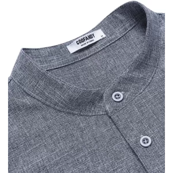 COOFANDY Men's Casual Henley Linen Shirt Summer Lightweight Beach Tee Shirts