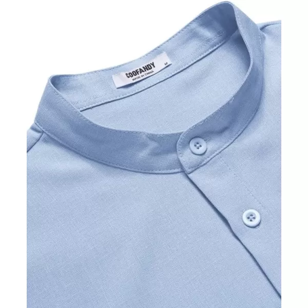 COOFANDY Men's Casual Henley Linen Shirt Summer Lightweight Beach Tee Shirts