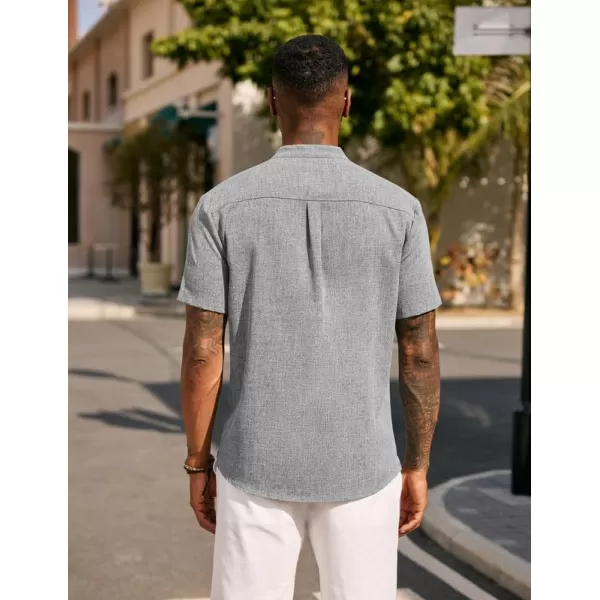 COOFANDY Men's Casual Henley Linen Shirt Summer Lightweight Beach Tee Shirts
