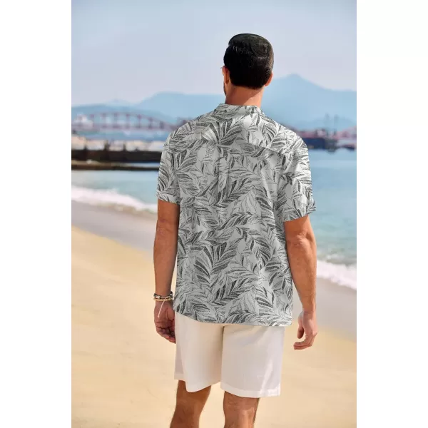 COOFANDY Men's Casual Henley Shirt Band Collar Short Sleeve Shirt Summer Beach Hippie T-Shirt