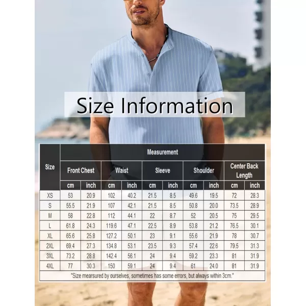 COOFANDY Men's Casual Henley Shirt Band Collar Short Sleeve Shirt Summer Beach Hippie T-Shirt