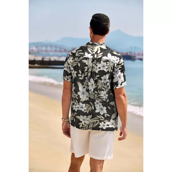 COOFANDY Men's Casual Henley Shirt Band Collar Short Sleeve Shirt Summer Beach Hippie T-Shirt