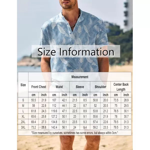 COOFANDY Men's Casual Henley Shirt Band Collar Short Sleeve Shirt Summer Beach Hippie T-Shirt