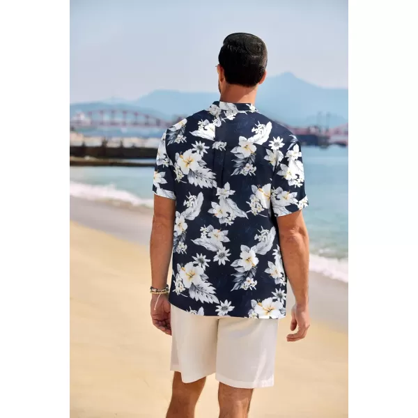 COOFANDY Men's Casual Henley Shirt Band Collar Short Sleeve Shirt Summer Beach Hippie T-Shirt