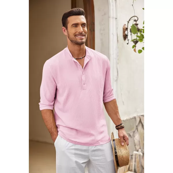 COOFANDY Men's Casual Henley Shirts Long Sleeve Hippie Beach T Shirts Yoga Summer Top