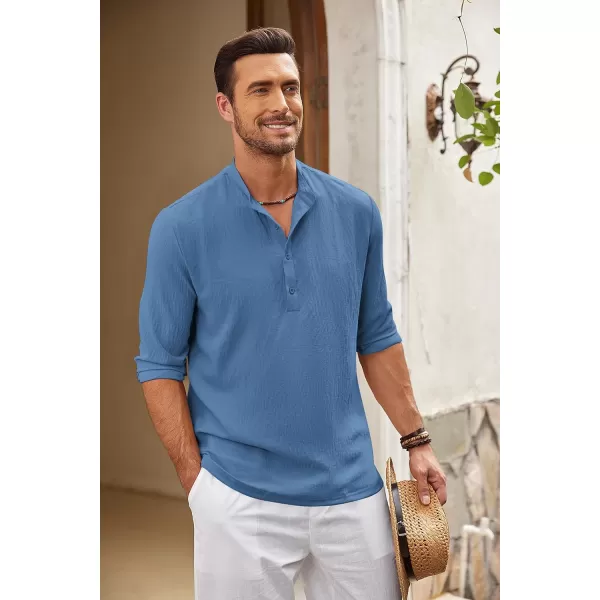 COOFANDY Men's Casual Henley Shirts Long Sleeve Hippie Beach T Shirts Yoga Summer Top