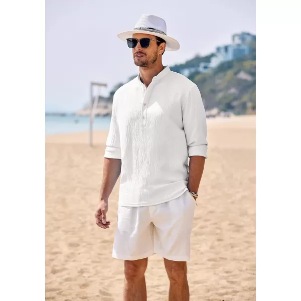COOFANDY Men's Casual Henley Shirts Long Sleeve Hippie Beach T Shirts Yoga Summer Top