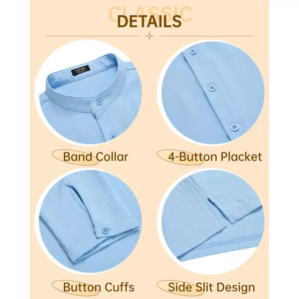 COOFANDY Men's Casual Henley Shirts Long Sleeve Hippie Beach T Shirts Yoga Summer Top