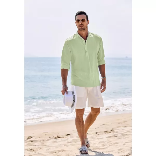 COOFANDY Men's Casual Henley Shirts Long Sleeve Hippie Beach T Shirts Yoga Summer Top