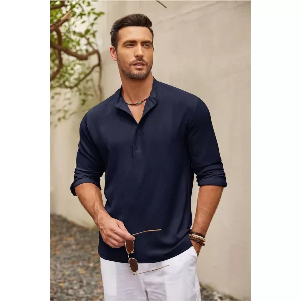 COOFANDY Men's Casual Henley Shirts Long Sleeve Hippie Beach T Shirts Yoga Summer Top