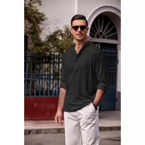 COOFANDY Men's Casual Henley Shirts Long Sleeve Hippie Beach T Shirts Yoga Summer Top
