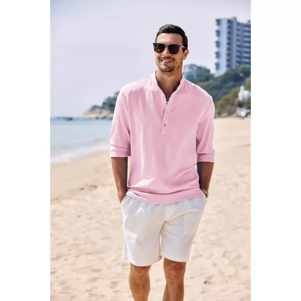 COOFANDY Men's Casual Henley Shirts Long Sleeve Hippie Beach T Shirts Yoga Summer Top