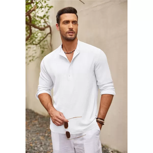 COOFANDY Men's Casual Henley Shirts Long Sleeve Hippie Beach T Shirts Yoga Summer Top