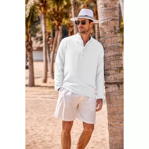 COOFANDY Men's Casual Henley Shirts Long Sleeve Hippie Beach T Shirts Yoga Summer Top